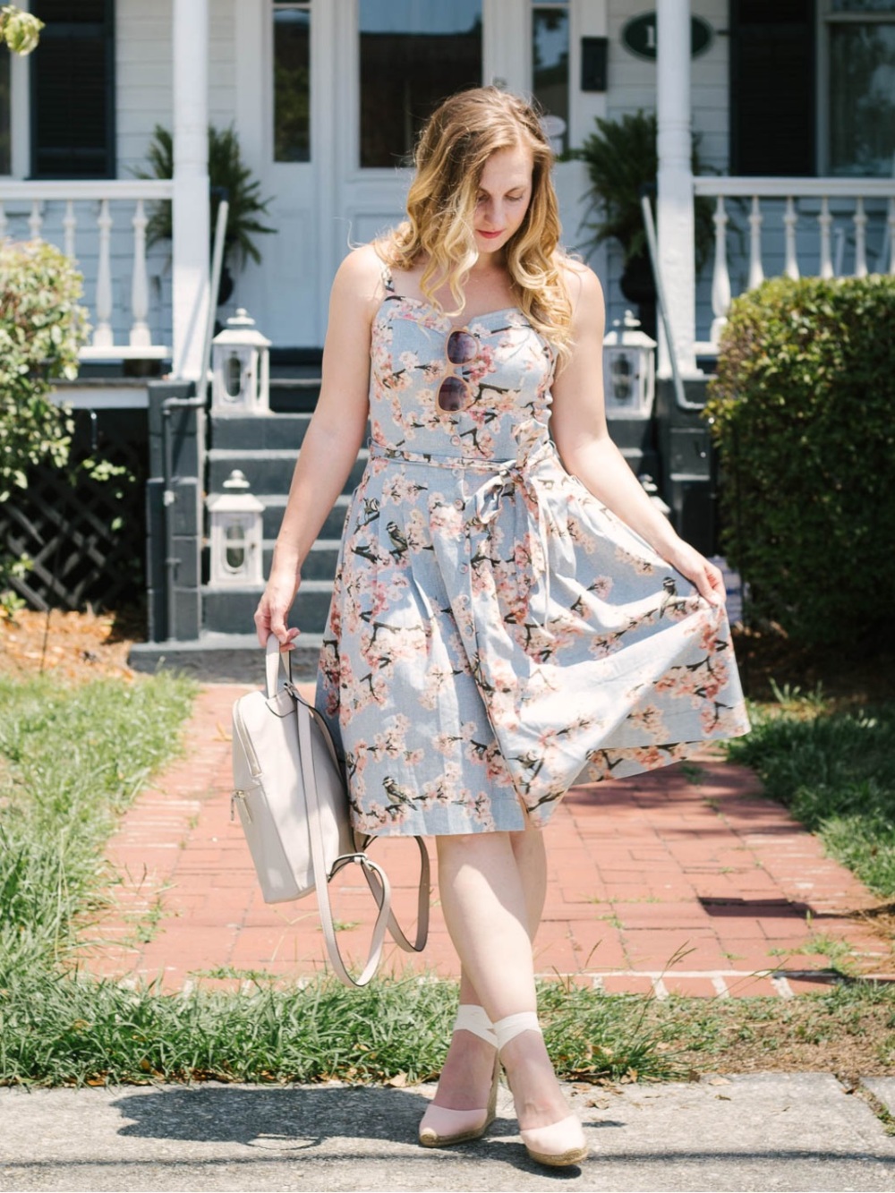 Gal Meets Glam Light Blue Floral Sundress